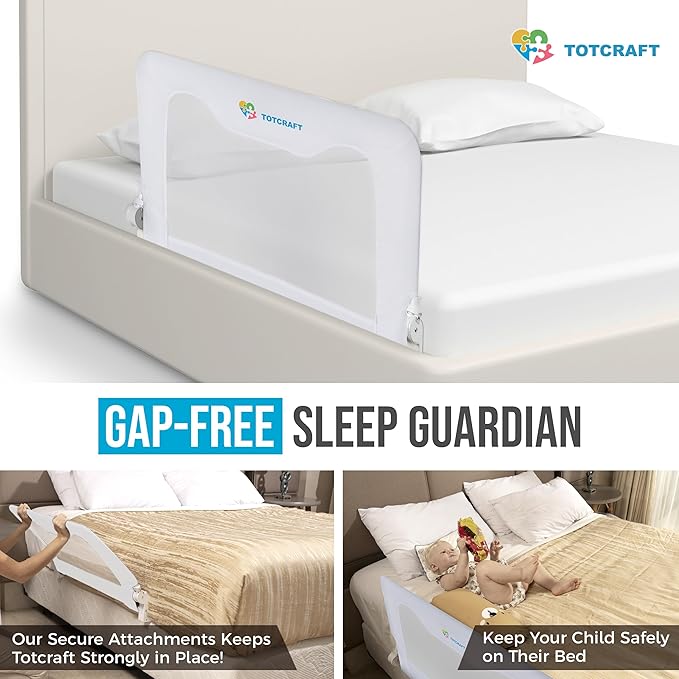 Bed Safety Rails for Toddlers - Bed Rail Guard for Queen, King, Full Szie, Twin Mattress Bed (White, 35.5W*23.5H Inch (Regular Extra Tall))