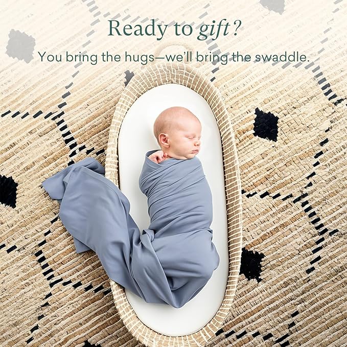 Supersoft Swaddle Blanket, Premium Bamboo Viscose Baby swaddling Blankets for Newborns, Lightweight & Breathable Swaddle Blankets for Boys and Girls, 47” x 47”, Neutral Baby Essentials