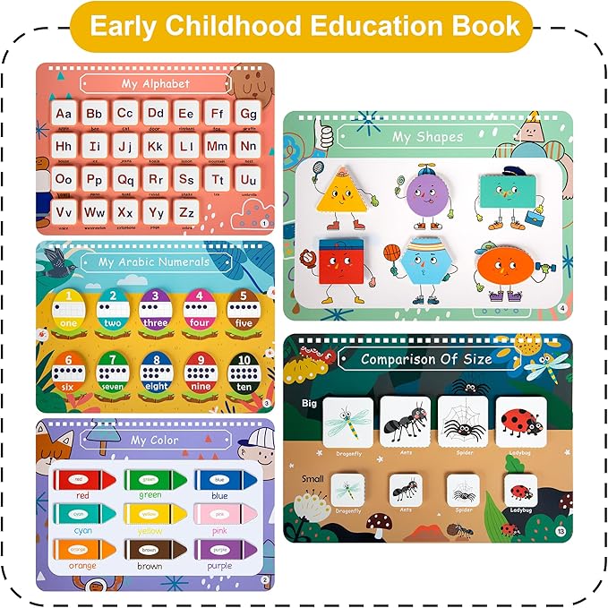 Freebear Busy Book for Toddlers Preschool Learning Activities Resources Autism Sensory Montessori Toys for 2-3 Year Old,Travel Toys, Gifts for Girls and Boys 4 5 6 Years (Animal World)