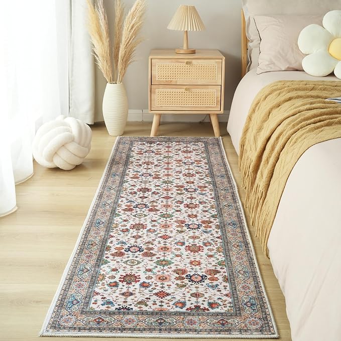 Runner Rug for Hallways Kitchen Rug Non Slip 2'6''x8' Washable Rugs with Rubber Backing Soft Carpet for Hallways, Kitchen, Laundry, Bedroom, Bathroom (Colorful)