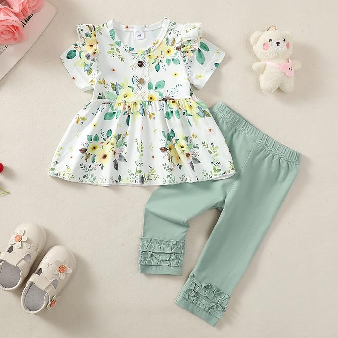 Baby Girl Clothes Toddler Girl Outfits Ruffle Shirt Pants Cute Infant Outfit Set Baby Girl Fall Winter Clothes