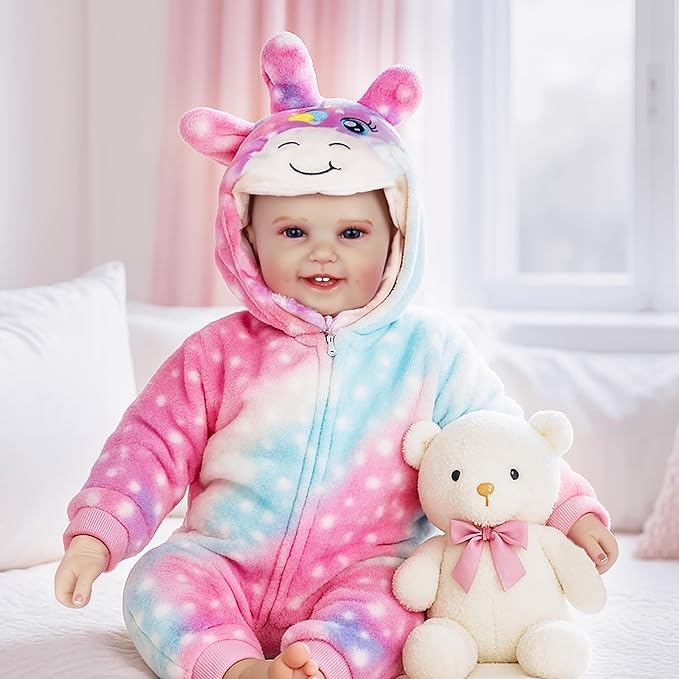 Real Life Baby Dolls - 19 Inch Reborn Baby Dolls for Girls 3+, Vinyl Realistic Baby Doll with Soft Cloth Body, Includes Accessories for Pretend Play