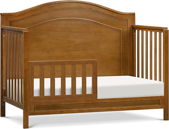 DaVinci Charlie 4-in-1 Convertible Baby Crib - GREENGUARD Gold Certified Convertible Crib to Toddler Bed, Daybed, Full-Size Wooden Bed, Durable, 4 Adjustable Mattress Heights - Chestnut