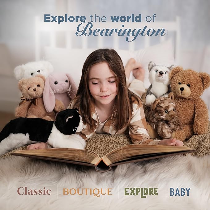 Bearington Collection Spot Lil Snuggle Puppy Plush Lovey Blanket - 15 in Animal Print Plush Security Blanket with Satin-Lined Trim - Gender Neutral Security Lovey & Soft Animal Snuggly