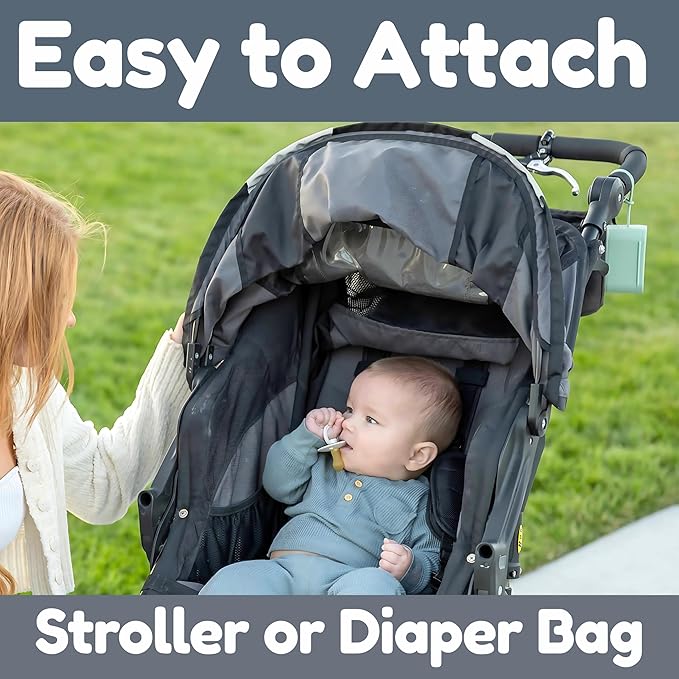 Silicone Pacifier Case - Hygienic Sealed Closure, One-Piece Easy-to-Clean Design,100% Food-Grade, BPA-Free Baby Pacifier Holder Case, Binky Holder, Attach to Any Diaper Bag or Stroller - Baby’s Aid