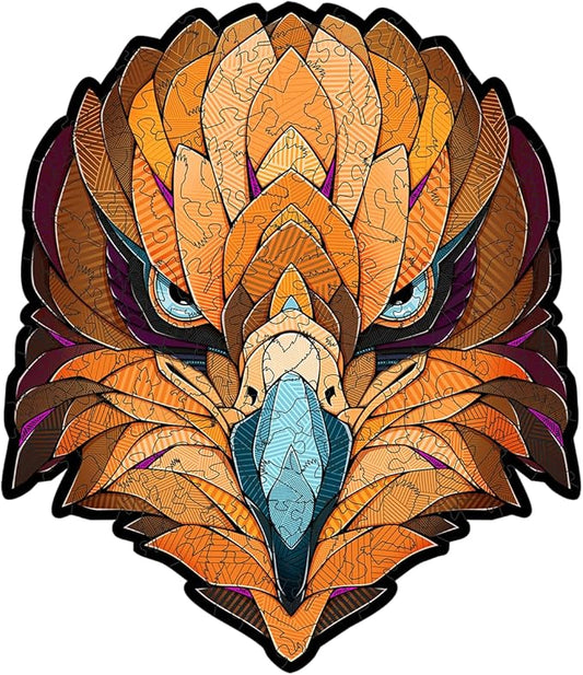Eco-Wood-Art Wooden Puzzle - Eagle M | Majestic Bird Jigsaw Puzzle for Adults | 3D Eagle Decor | 210 Intricate Pieces | Eco-Friendly Home Decor Gift