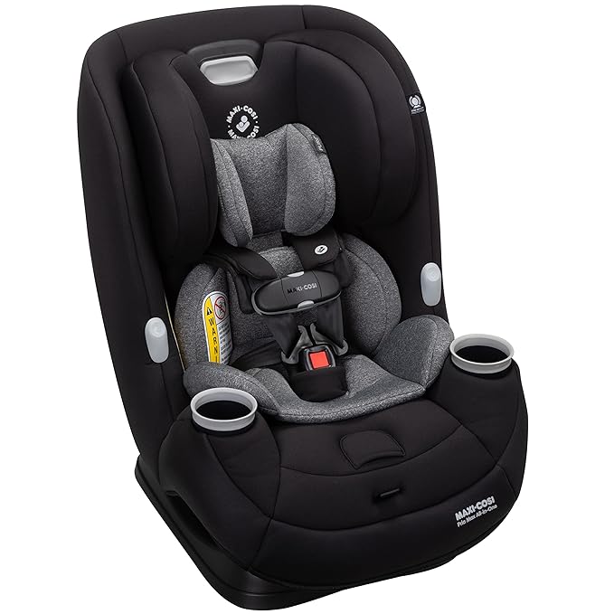 Maxi-Cosi Pria Max All-in-One Convertible Car Seat, Rear Facing Car Seat (4-40 lbs), Forward Facing Car Seat (22-65 lbs), High Back Booster Seat (40-100 lbs), Pure COSI, Essential Black