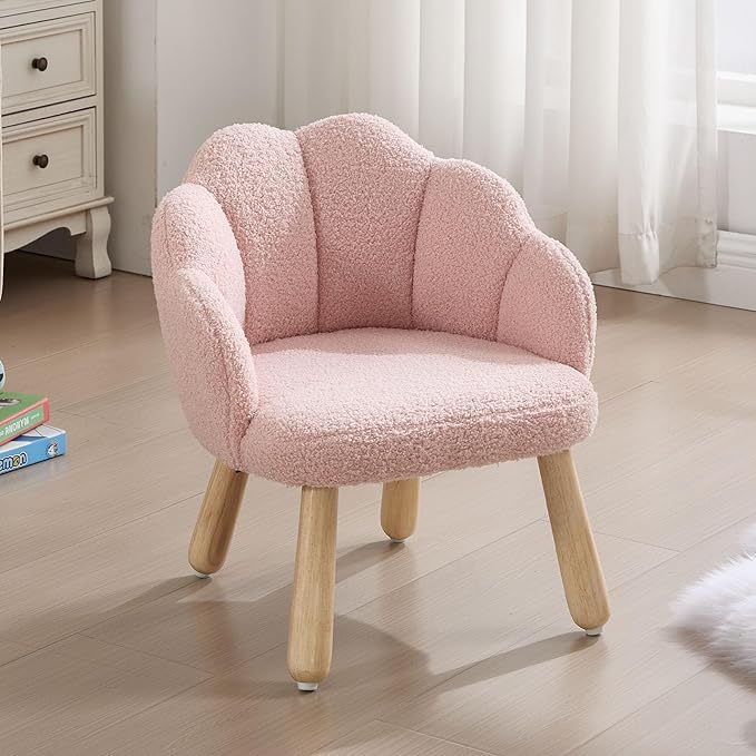 Pink Toddler Chairs, Kid Armchair, Toddler Chairs Ages 1-4, Shepra Kids Chair for Children, Wooden Kids Chair, Kid Room Reading Chairs for Playroom/Living Room/Nursery, Pink