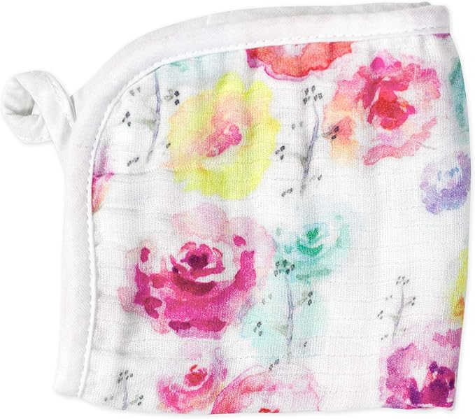 HonestBaby unisex baby Organic Cotton Washcloth Multi-Pack Winter Accessory Set, 5-Pack Rose Blossom/Pink, One Size US