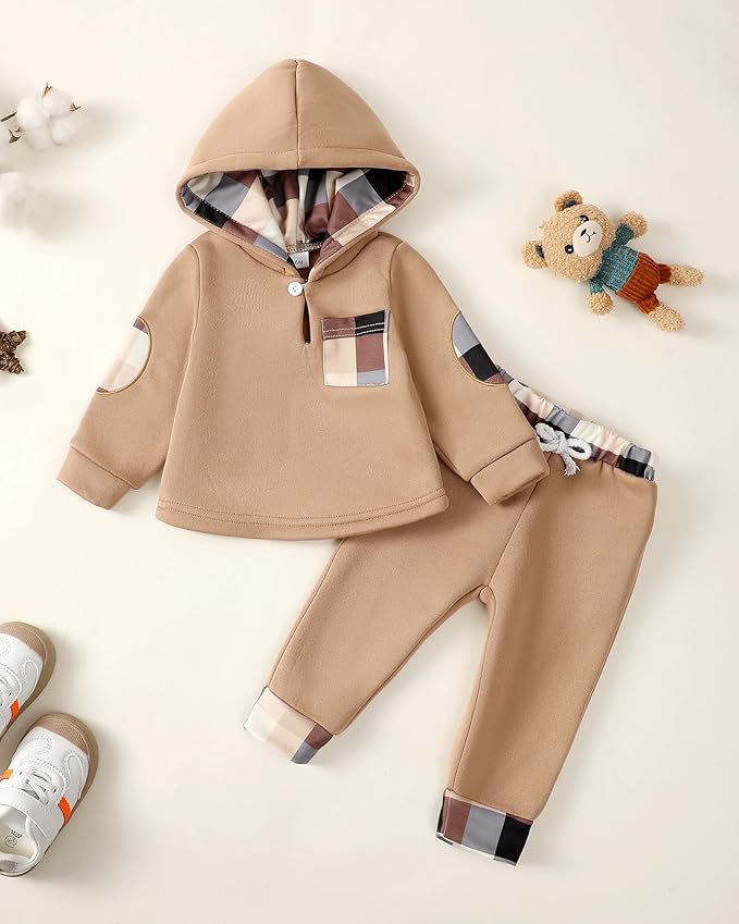 Toddler Baby Boy Clothes Infant Newborn Boy Outfit Long Sleeve Hoodie Sweatshirt Pants Fall Winter Clothes Set