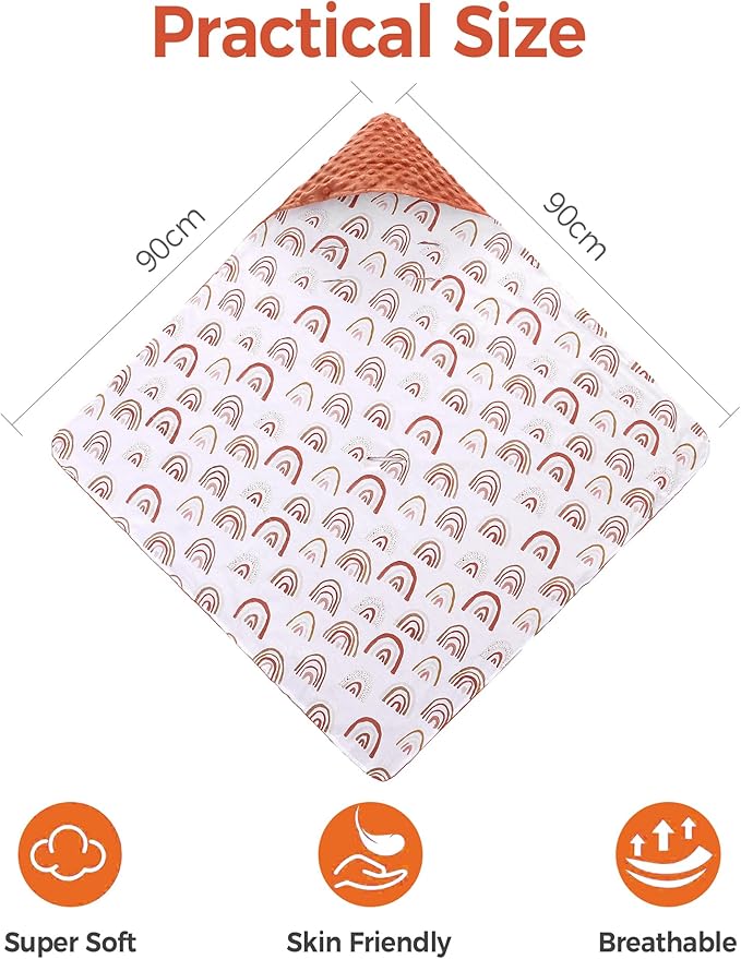 Miracle Baby Car Seat Blanket for Babies, Minky Dot Carseat Swaddle Blankets for Infants Newborn Boys and Girls (Rainbow 1)
