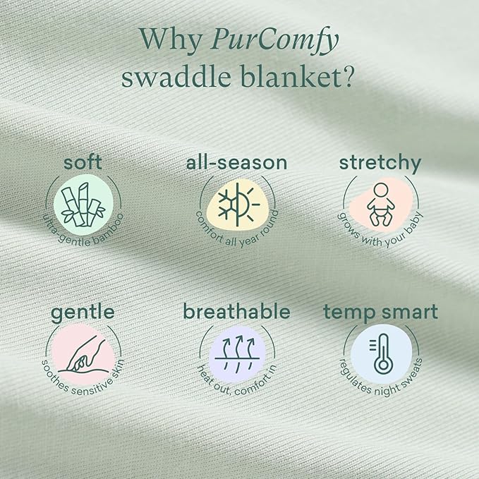Supersoft Swaddle Blanket, Premium Bamboo Viscose Baby swaddling Blankets for Newborns, Lightweight & Breathable Swaddle Blankets for Boys and Girls, 47” x 47”, Neutral Baby Essentials