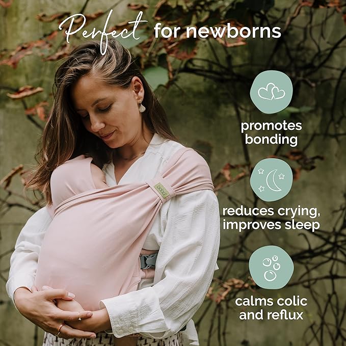 Boba Bliss Baby Carrier Newborn to Toddler (7-35 lbs) - Light & Breathable Toddler Carrier - Certified Hip-Healthy, Adjustable Straps for All Parents, Hybrid, Soft & Stretchy 0-18 Months (Bloom)