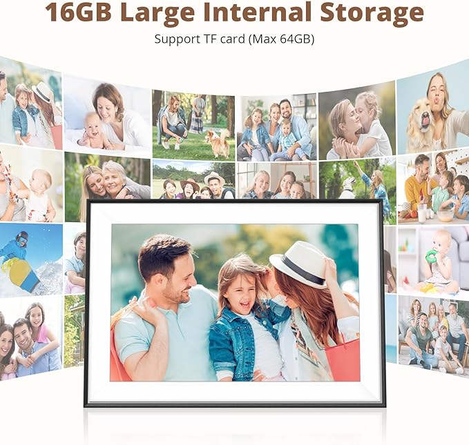 Dragon Touch 10.1'' WiFi Digital Picture Frame - HD IPS Touch Screen Digital Photo Frame Display, Auto-Rotate, Share Photos/Videos Instantly via Free App Best Gifts for Birthday, Wedding, Mom，2 Pack
