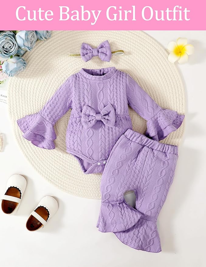SUNNY PIGGY Baby Girl Clothes Infant Newborn Outfits Romper 0-18 Month Toddler Girls’ Clothing Pant Set
