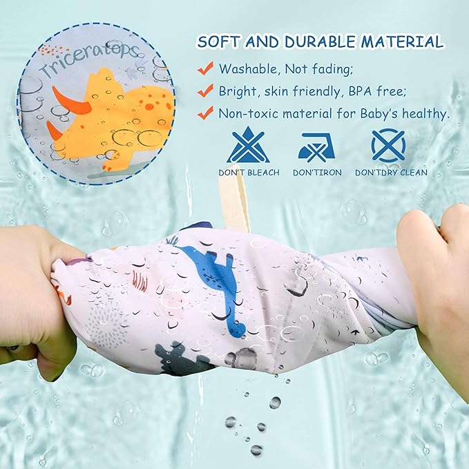 Richgv Interactive Baby Books, 2 Pack Touch & Feel Crinkle Books, Newborn Toys for Boys, 6-12 Months