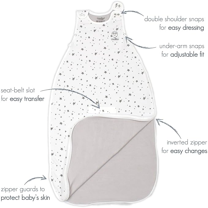 Woolino Toddler Sleeping Bag, 4 Season, Merino Wool and Organic Cotton, Baby Sleep Bag or Sack, 2-4 Years, Earth