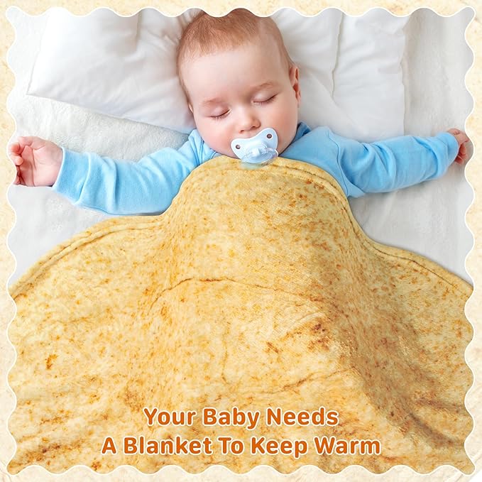 Funny Tortilla Swaddle Blanket - Soft Flannel Wearable Wrap for Newborn to 9 Months, Perfect for Baby Shower Gifts