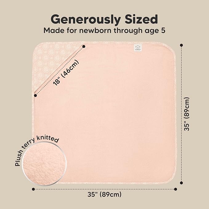 KeaBabies Hooded Baby Towel for Newborn - Viscose Derived from Bamboo Large Baby Bath Towels with Hood for Boys, Girls, Toddler, Extra Absorbent & Soft Newborn Bath Essentials (Pink Crystal)
