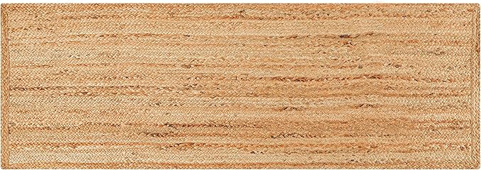 Hausattire Hand Woven Jute Braided Rug, 2'x6' – Natural, Reversible Boho Entry Area Rugs for Kitchen, Living Room I Farmhouse Indoor Outdoor Decorative Floor Rug, 24x72 Inches