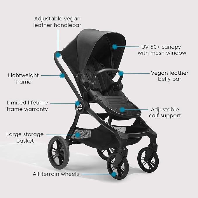 Baby Jogger® City Sights® Stroller - Convertible Stroller with Compact Fold Rich Black