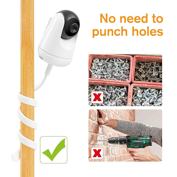 HiPP Baby Monitor Mount Camera Shelf Compatible with VAVA and Most Other Baby Monitors, Universal Flexible Baby Camera Holder, Securely Attaches to Crib Cot Shelves or Furniture, 1/4" Screw