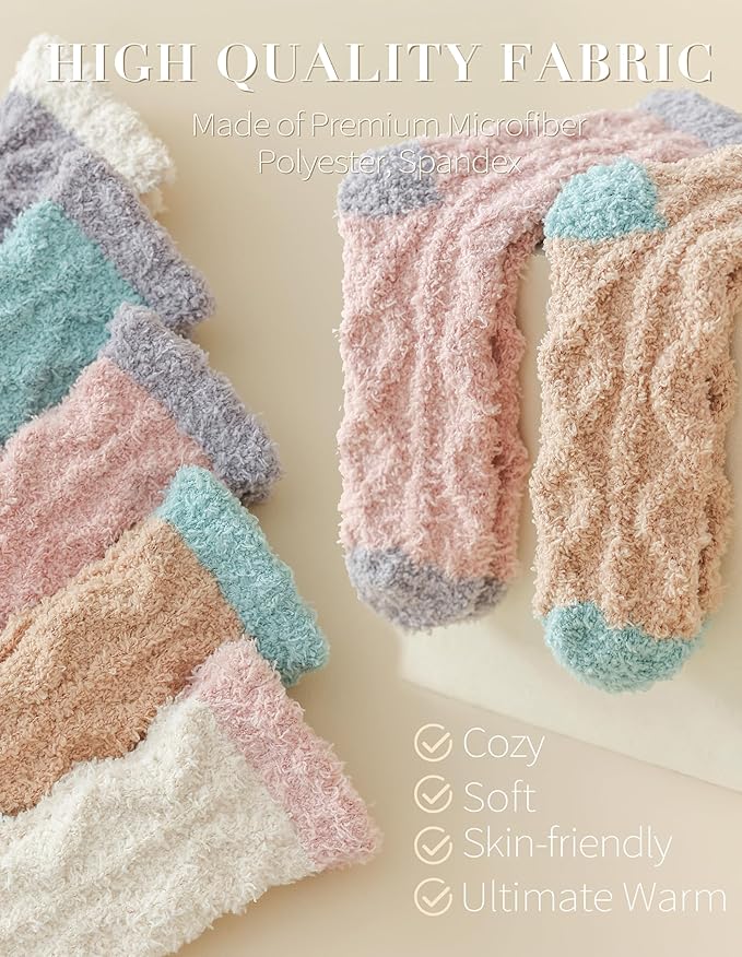 TEHOOK Warm & Cozy Gifts for Women, Fluffy Fuzzy Sock, Plush Sleeping Slipper Socks - Soft Warm Fabric