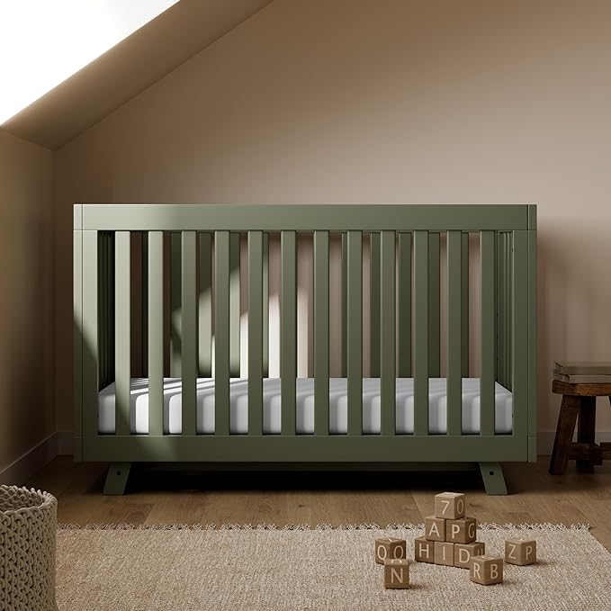 Storkcraft Beckett Grow-with-Me Convertible Crib (Olive) – GREENGUARD Gold Certified, Converts to Toddler Bed & Daybed, Fits Standard Crib Mattress, Easy-to-Assemble