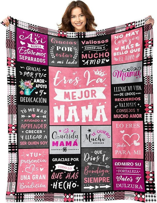 Regalos para Mama - Gifts for Mom in Spanish - Mom Gifts from Daughter Son - Best Mama Ever Presents - Mothers Day Christmas Valentines Day Birthday Presents for Mother - Mamas Blanket 60"x80"