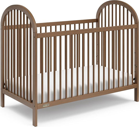 Graco Olivia Convertible Crib (Hazelnut) – GREENGUARD Gold Certified, 100% Solid Wood, Fits Standard Crib Mattress, Converts to Toddler Bed and Daybed, 4 Adjustable Mattress Heights