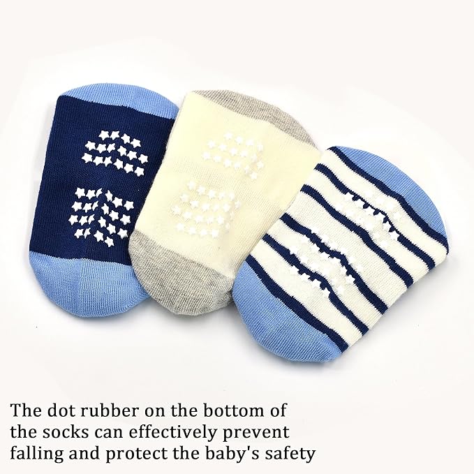 Tphon Toddler Baby Non Slip Ankle Socks with Grippers Kids Boys Girls Socks 12 Pairs for 0-7 Years Infant Children