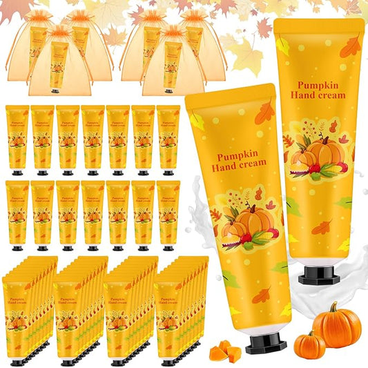 48 Sets Baby Shower Hand Cream Bulk Pumpkin Baby Shower Favors Bridal Thank You Hand Cream for Guests Travel Size Lotion with Organza Bags