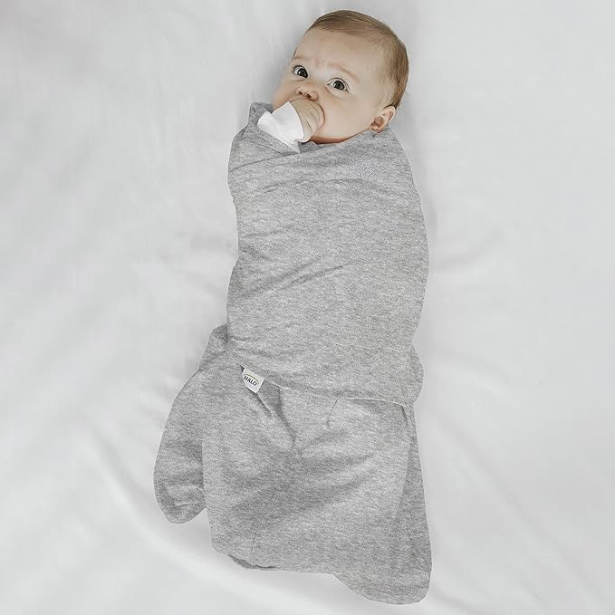 HALO 100% Cotton Sleepsack Swaddle, 3-Way Adjustable Wearable Blanket, TOG 1.5, Heather Grey, Small, 3-6 Months