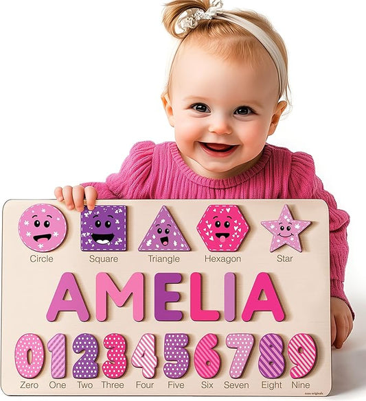 Handmade Wooden Name Puzzle, Personalized Birthday Gift for Kids, Toddler Toys, Baby Gift, Busy Board Puzzle