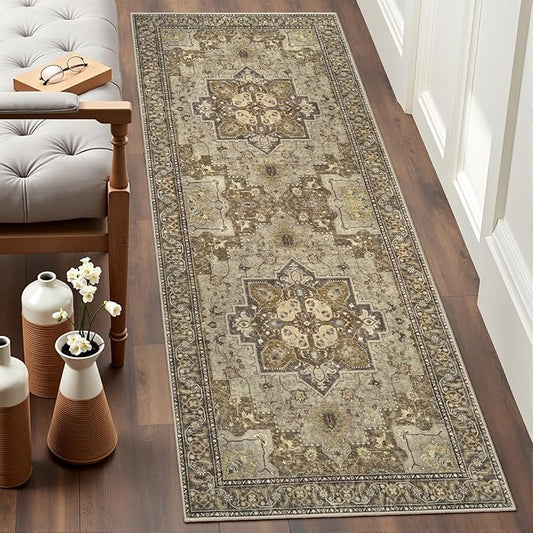 Ciicool Washable Runner Rug Non Slip, 2'x6' Hallway Rug Runners Vintage Kitchen Rugs Carpet Hallways for Bedroom Laundry Bathroom Decor