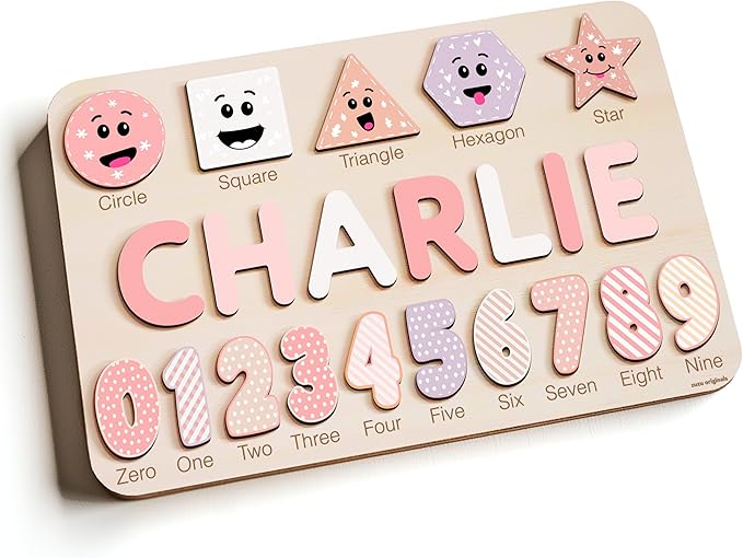 Personalized Name Puzzle for Babies & Toddlers - Zuzu Puzzle Wooden Toy, for 1-Year-Olds, Christmas & Special Occasions (0-36 Months)
