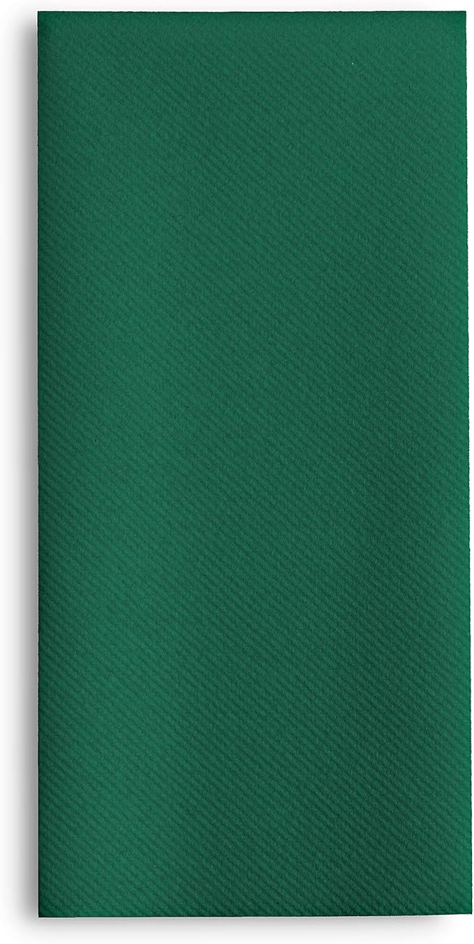 100 Linen-Feel Colored Paper Napkins - Decorative Cloth-Like Green Dinner Napkins - Soft And Absorbent. For Christmas, Kitchen, Party, Wedding, Bathroom Or Any Occasion. (Pack of 100)