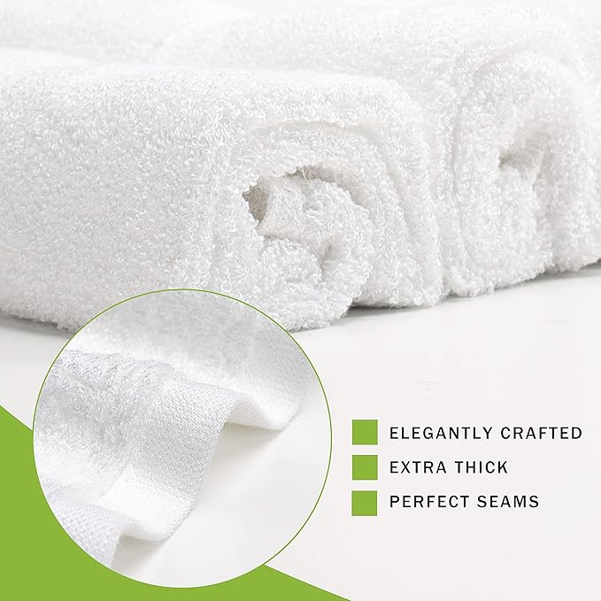 Jo Jo Jr. Bamboo Washcloths for Baby Face 6 Pack Soft Washcloths (10"x10" Regular) Soft Absorbent Small Face Towels - Reusable White Baby Wipes Gentle and Safe for All Skin Types Kids Essentials