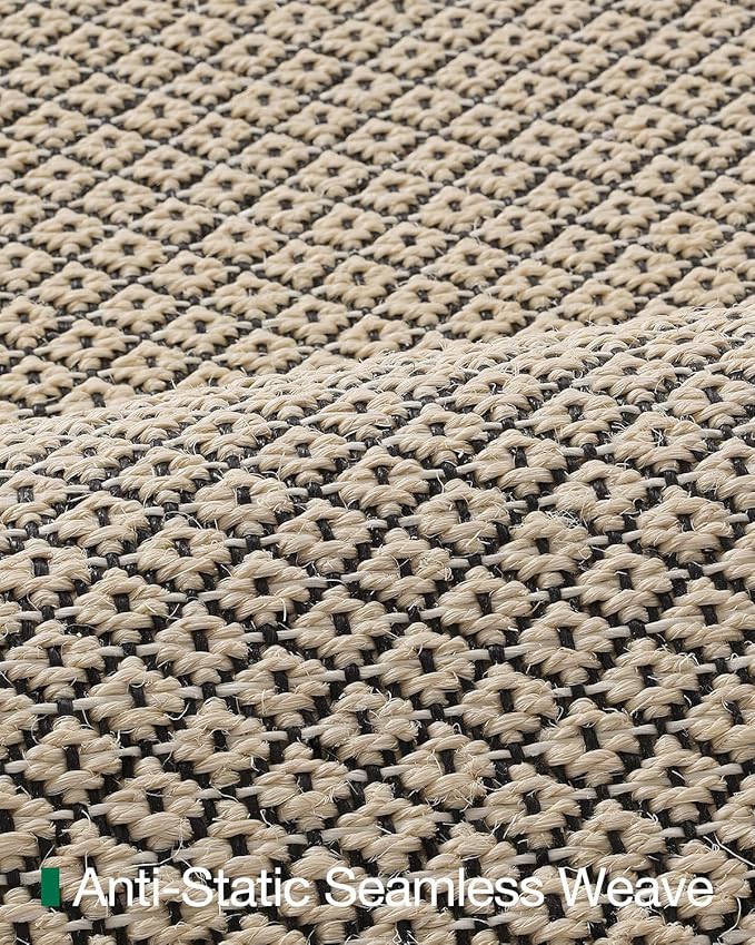 LUMI Sisal Area Rug 5x8 for Living Room, Natural Handwoven Rugs Non Slip, Farmhouse Braided Carpets No Shedding for High Traffic, Dining Room, Indoor, Outdoor, Patio