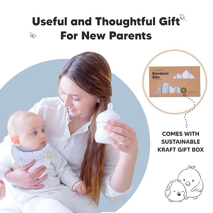 8-Pack Organic Baby Bandana Bibs for Boys, Girls - Super Absorbent Triangle Baby Bibs for Drooling and Teething Infant, 100% Cotton Extra Soft for Newborn, Infant 0-36 Months (Constellation)