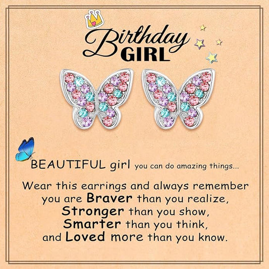 Butterfly Earrings Birthday Christmas Jewelry Gifts for Daughter Granddaughter Niece Butterfly Lover