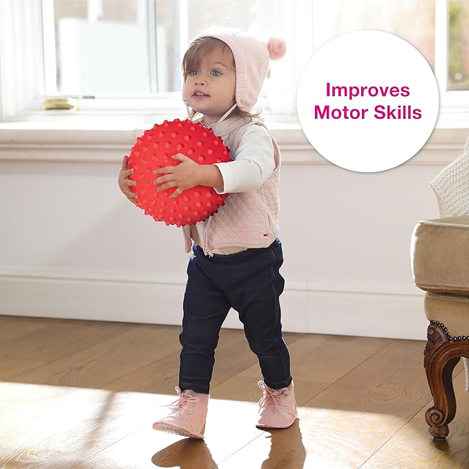 Edushape Original Sensory Ball for Baby - 7" Red Color Ball Enhances Gross Motor Skills for Kids 6 Months & Up
