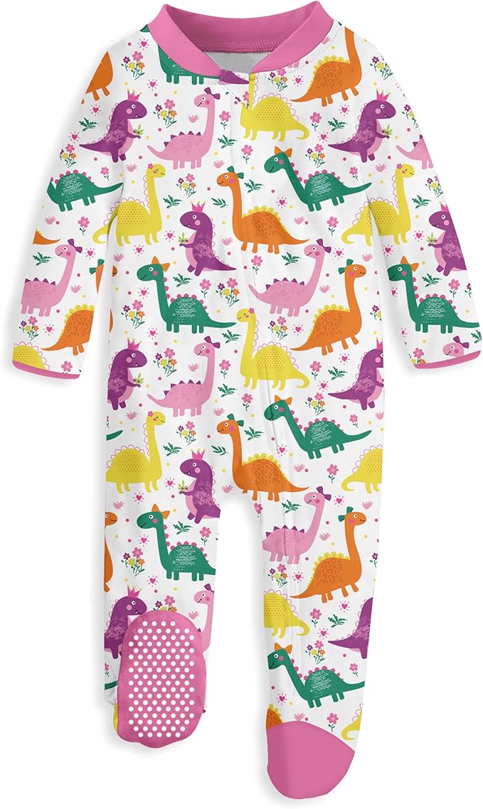 UNIFACO Baby Girls Boys Footed Pajamas One-Piece Sleeper Snug Fit Sleep and Play Zip Front Footie Romper 0-12 Month