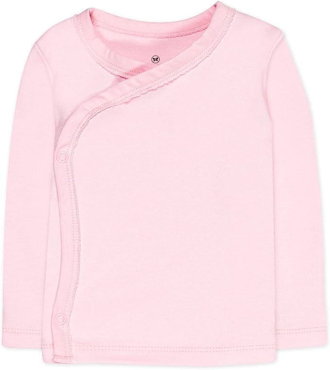 HonestBaby 3-pack Long Sleeve Side-snap Kimono Tops 100% Organic Cotton for Newborn Baby for Infant Boys, Girls, Unisex