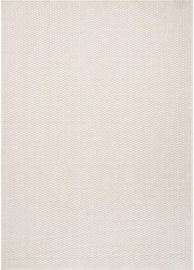 Easy Jute Rugs 6x9 White Color Living Room Indoor Outdoor Area Rug for Farmhouse Patio and Kitchen Rug High Traffic Washable Easy to Clean Solid Boho Woven Design Outside Carpet (6 x 9)