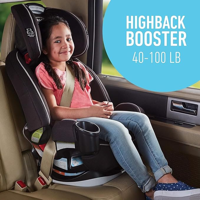 Graco Grows4Me 4-in-1 Car Seat, Convertible Infant to Toddler Car Seat and Booster, West Point Design, for 10 Years of Safe, Comfortable Journeys