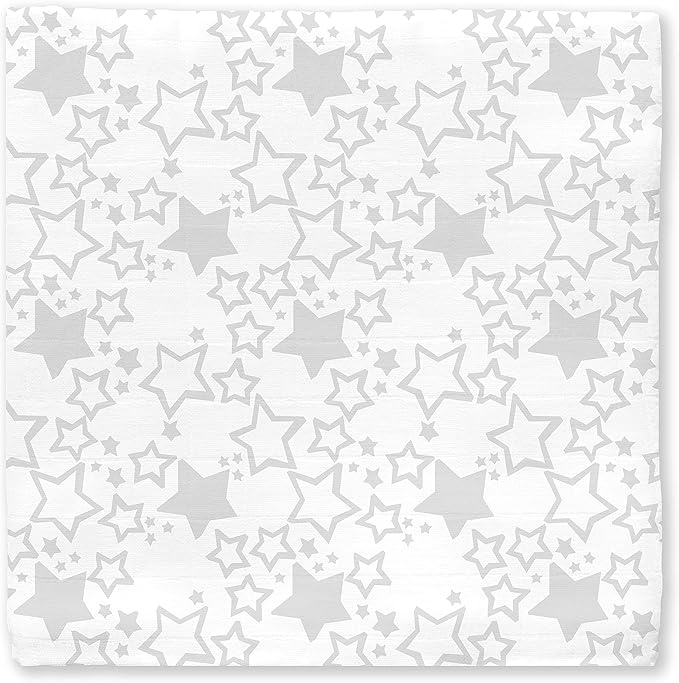 SwaddleDesigns Cotton Muslin Swaddle Blanket, Receiving Blanket for Boys & Girls, Best Shower Gift, 46x46 inches, Sterling Starshine