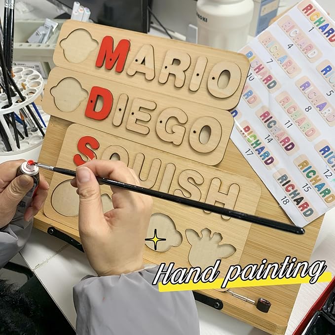 Toddler Puzzles,Custom Wood Name Puzzles for Toddlers,Personalized Gifts for Kids,1 Year Old Birthday Gift,Montessori Toys,Baby Boy Gifts