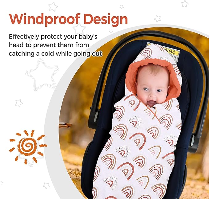 Miracle Baby Car Seat Blanket for Babies, Minky Dot Carseat Swaddle Blankets for Infants Newborn Boys and Girls (Rainbow 1)