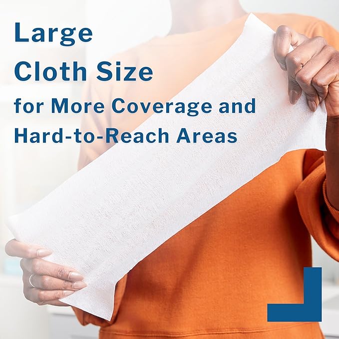 McKesson Washcloth Wipes for Adults, Unscented (6 Pack, 288 Washcloths) Disposable Wash Cloths for Body - Fragrance-Free No-Rinse Formula - Good for Incontinence and Elderly - 48 Wipes Per Pack